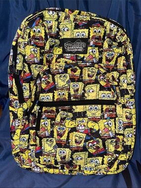 SpongeBob SquarePants Multi-Expression Yellow & Black Backpack